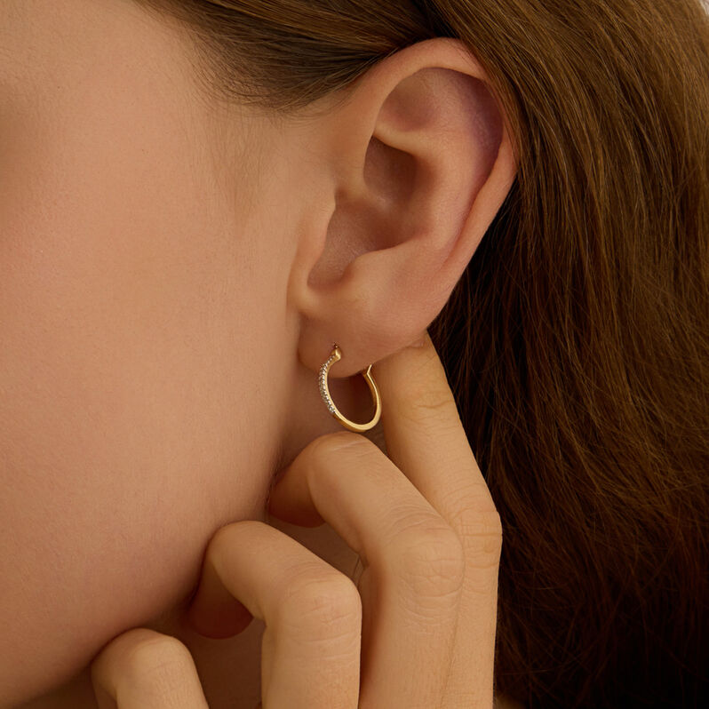Orecchini A Cerchio Grace Oro Giallo Diamante - Orecchini a Cerchio Donna | Stroili