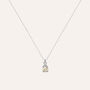 Collana Doppio Punto Luce Diamade Oro Bianco Diamante Lab-Grown