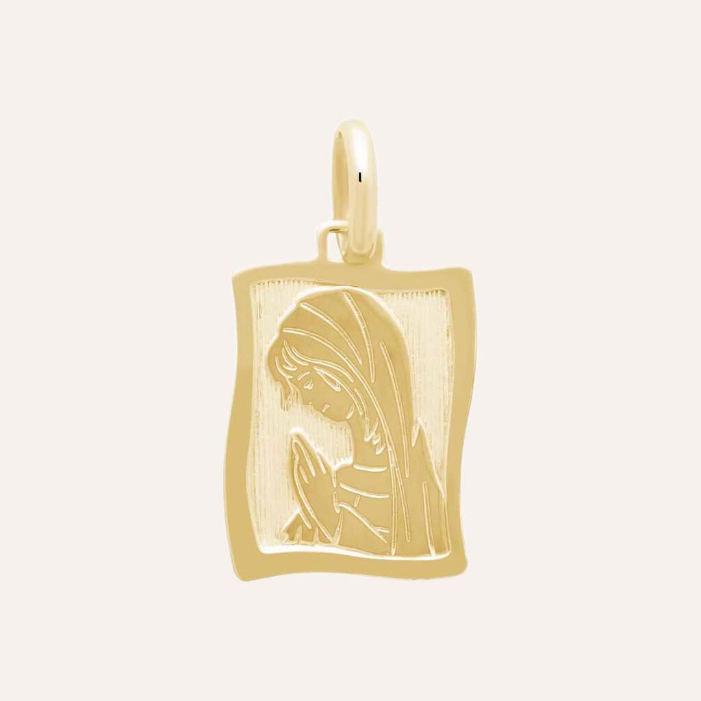 Ciondolo medaglia Madonna in oro giallo