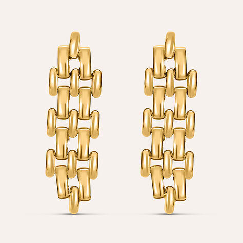 Orecchini Pendenti Panther Chain Radiance Acciaio Dorato - Orecchini Pendenti Donna | Stroili