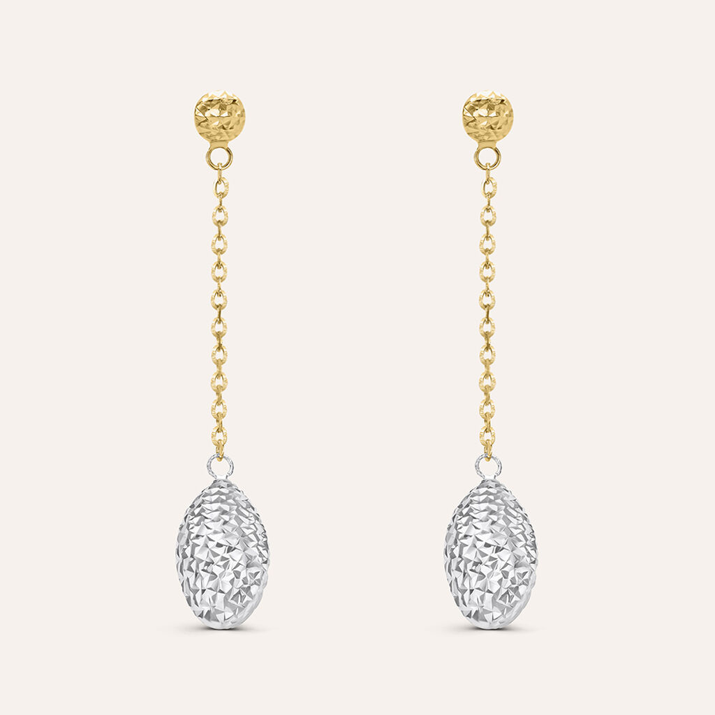 Orecchini Pendenti Golden Lover Oro Bicolore