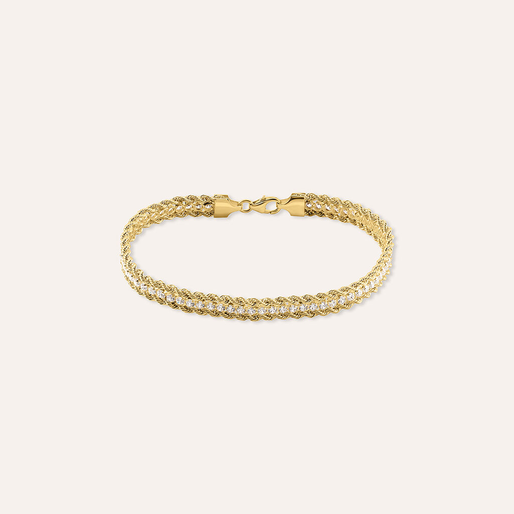 Bracciale Catena Gold Essence Oro Giallo Cubic Zirconia