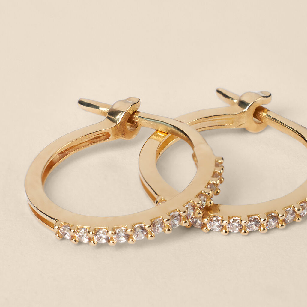 Orecchini A Cerchio Toujours Oro Giallo Cubic Zirconia