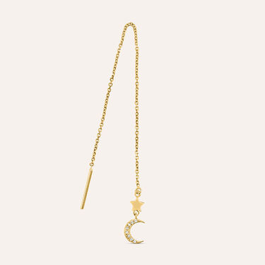 Mono Orecchino Pendente Saliscendi Beverly Oro Giallo Cubic Zirconia