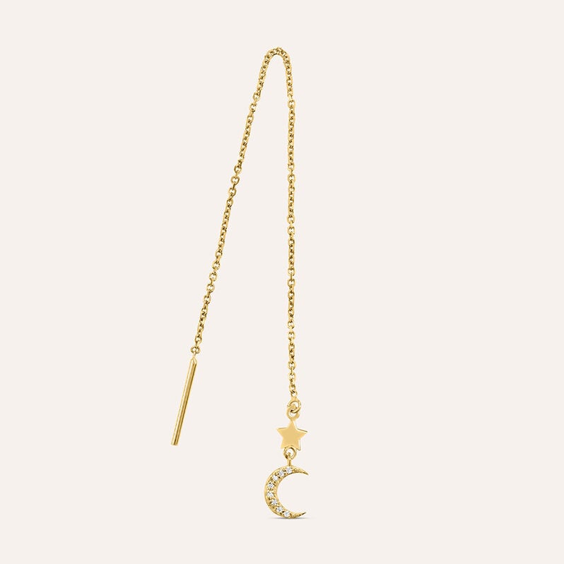 Mono Orecchino Pendente Saliscendi Beverly Oro Giallo Cubic Zirconia - Mono Orecchino Donna | Stroili