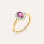 Anello Solitario Kate Jasmine Oro Giallo Rodolite Diamante