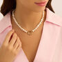 Collana Radiance Acciaio Dorato Perla D'Acqua Dolce