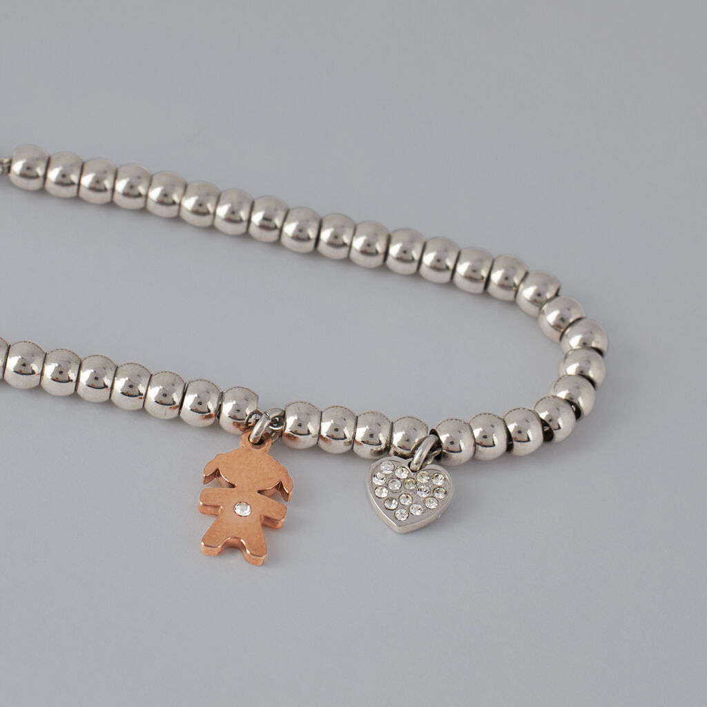 Bracciale Lady Chic Acciaio Bicolore Bianco / Rosa Cubic Zirconia - Bracciali Donna | Stroili