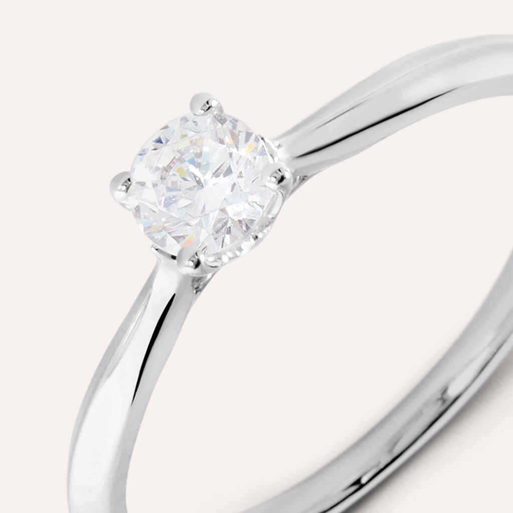Anello Solitario Firmamenti Oro Bianco Diamante