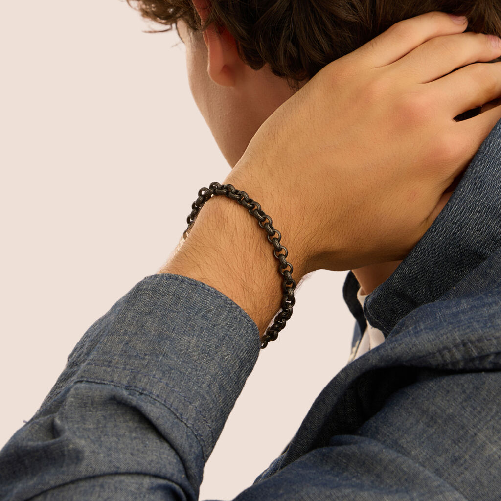 Bracciale Catena Man Code Acciaio Nero