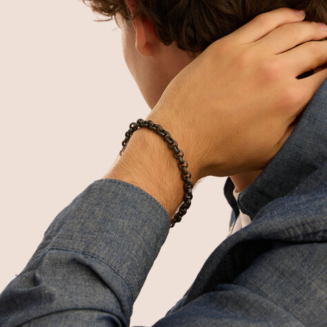 Bracciale Catena Man Code Acciaio Nero - Bracciali Uomo | Stroili