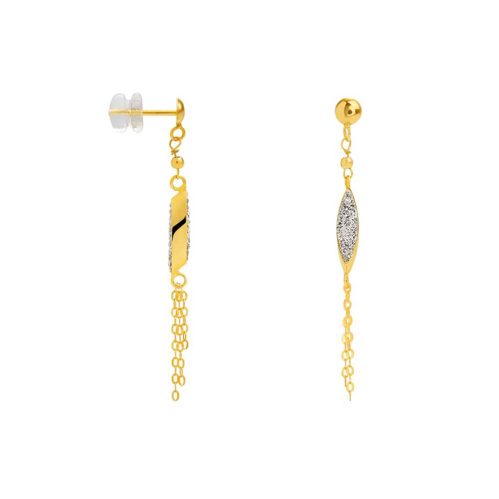Orecchini Pendenti Christelle Oro Giallo Cristallo - Orecchini Pendenti Donna | Stroili