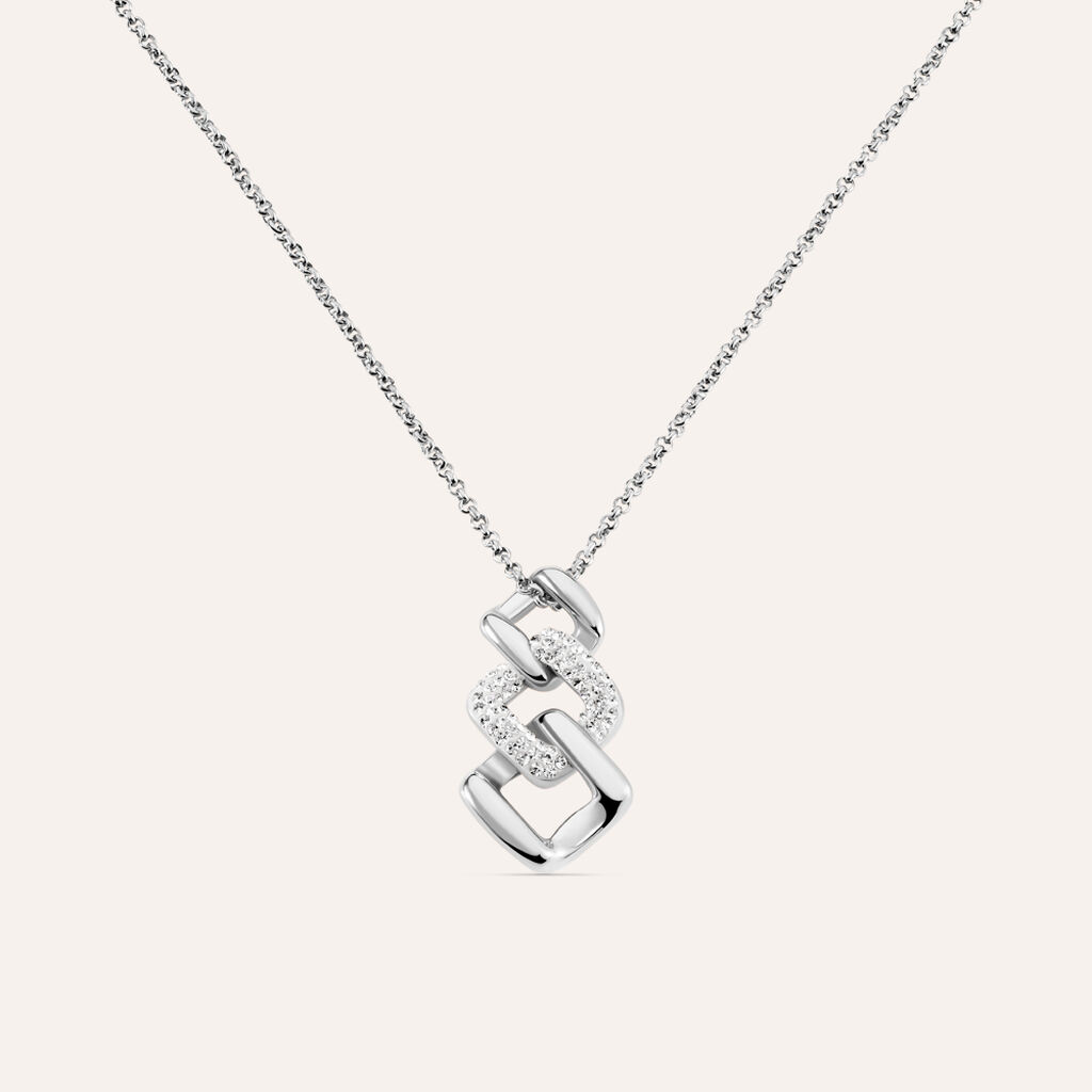 Collana Aura Acciaio Cristallo