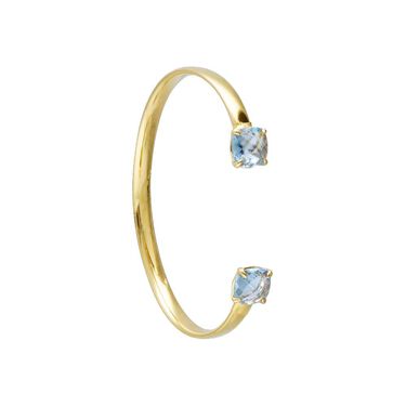 Bangle placcato oro con pietra azzurraBangle placcato oro con pietra rosa