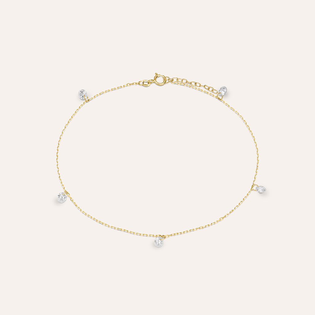 Cavigliera Multi Punto Luce Beverly Oro Giallo Cubic Zirconia