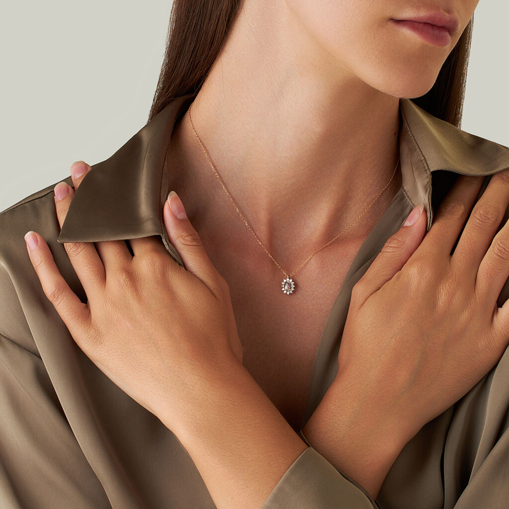 Collana Jasmine Oro Rosa Morganite Diamante - Collane Donna | Stroili