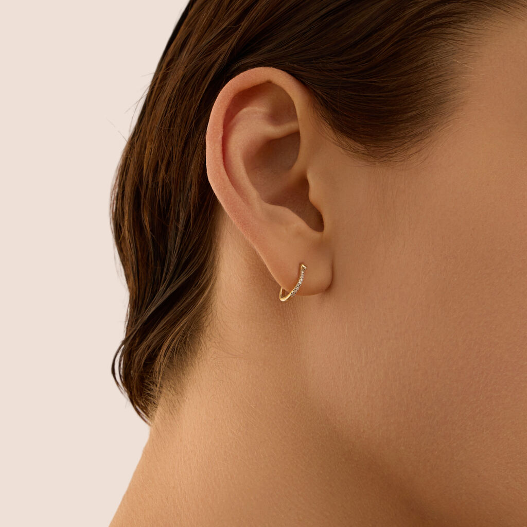 Orecchini A Cerchio Grace Oro Giallo Diamante