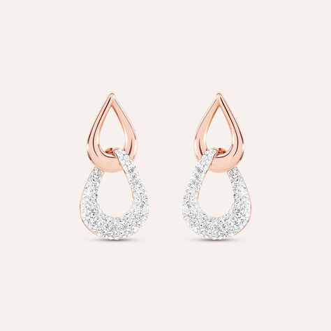 Orecchini Pendenti Aura Acciaio Rosa Cristallo - Orecchini Pendenti Donna | Stroili