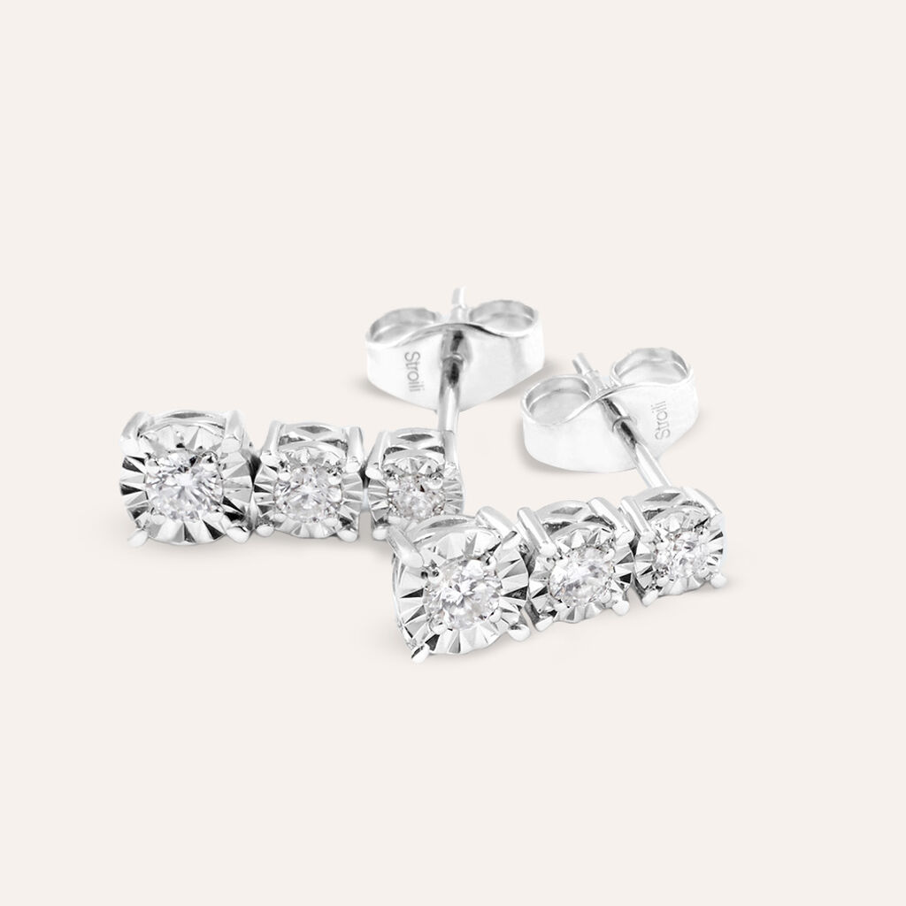 Orecchini Lobo Trilogy Diamotion Oro Bianco Diamante