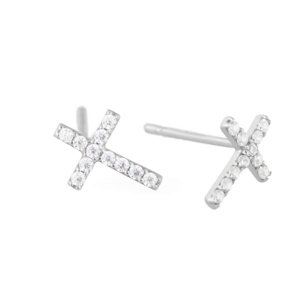 Orecchini Lobo Bon Ton Oro Bianco Cubic Zirconia - Orecchini a Lobo Donna | Stroili