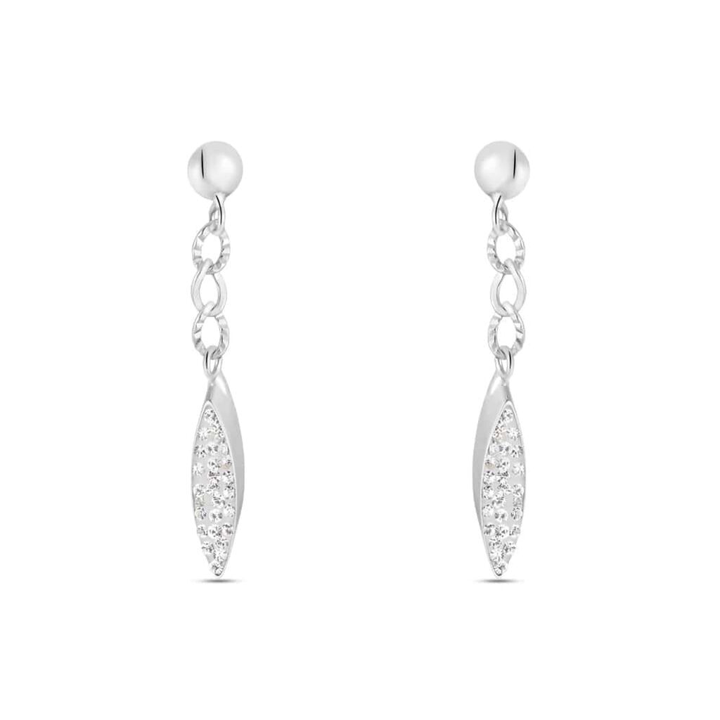 Orecchini Pendenti Crystal Gold Oro Bianco Cristallo - Orecchini Pendenti Donna | Stroili