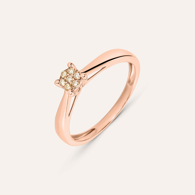 Anello Solitario Sophia Oro Rosa Diamante - Anelli con Pietre Donna | Stroili