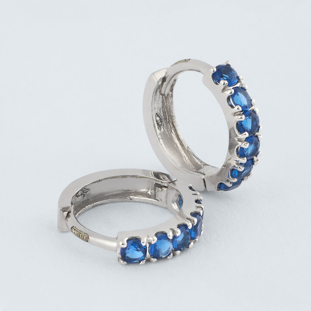 Orecchini A Cerchio Toujours Oro Bianco Cubic Zirconia