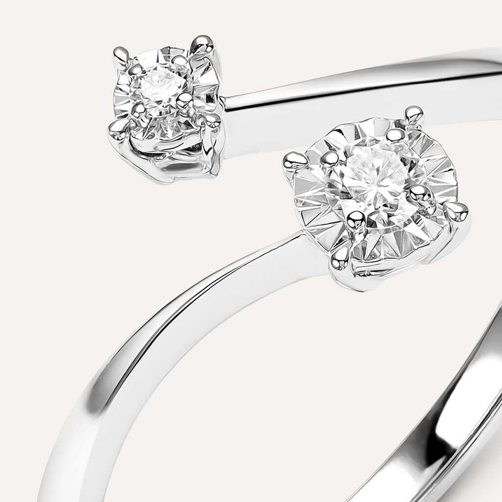 Anello Solitario Diamotion Oro Bianco Diamante