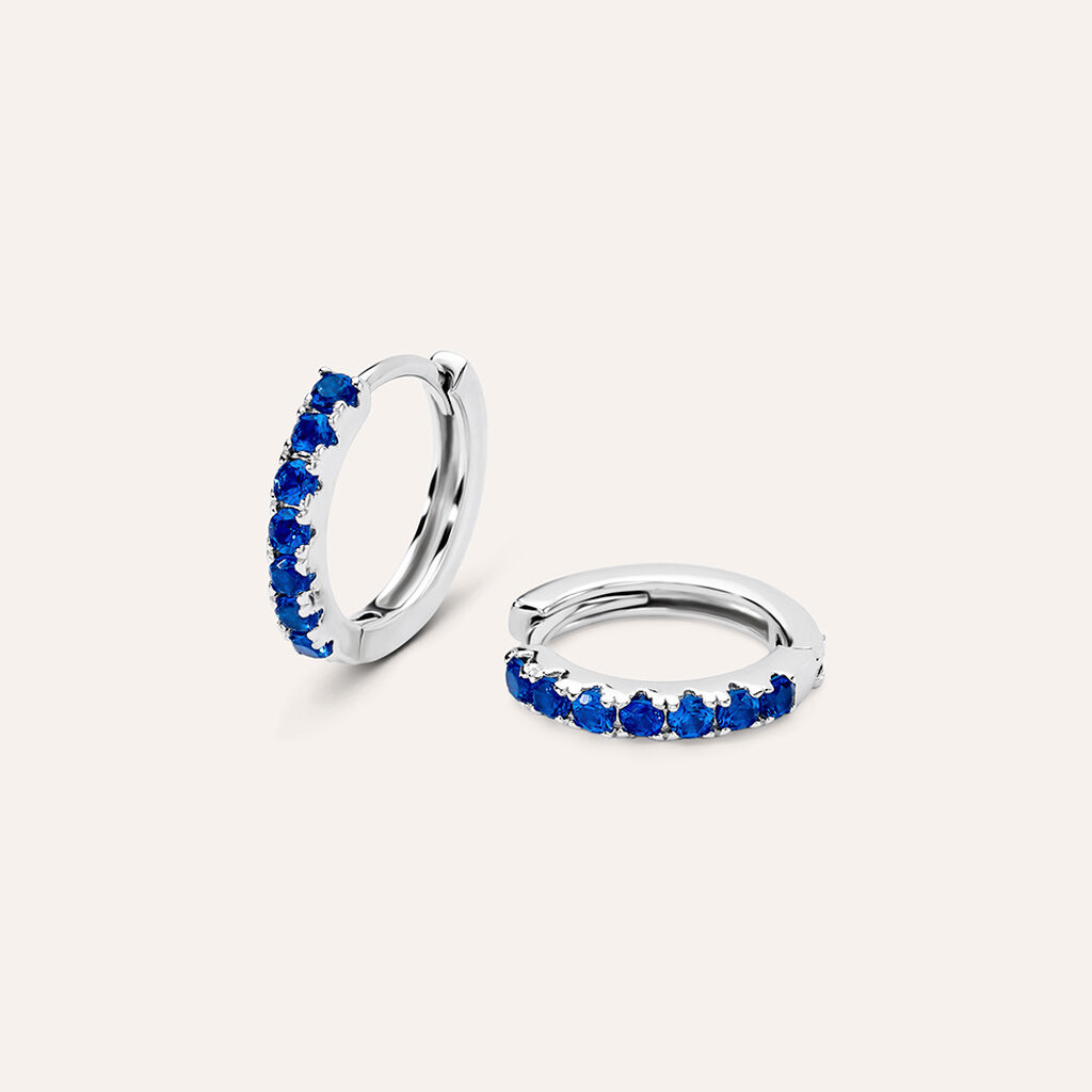 Orecchini A Cerchio Silver Rainbow Argento Rodiato Cubic Zirconia
