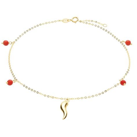 Cavigliera Beverly Oro Giallo Pasta di Corallo - Cavigliere Donna | Stroili