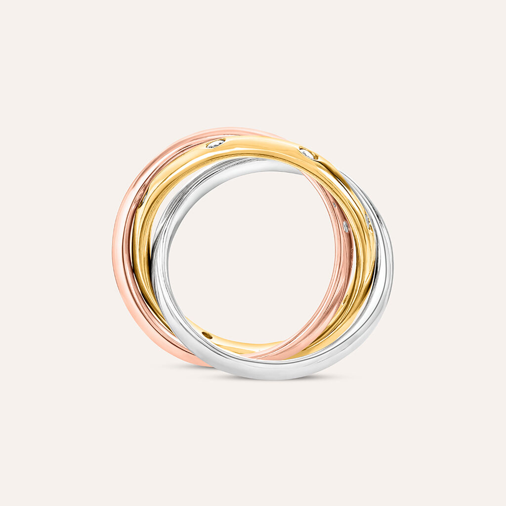 Anello Fedina Silver Collection Argento Tricolore Cubic Zirconia - Anelli con Pietre Donna | Stroili