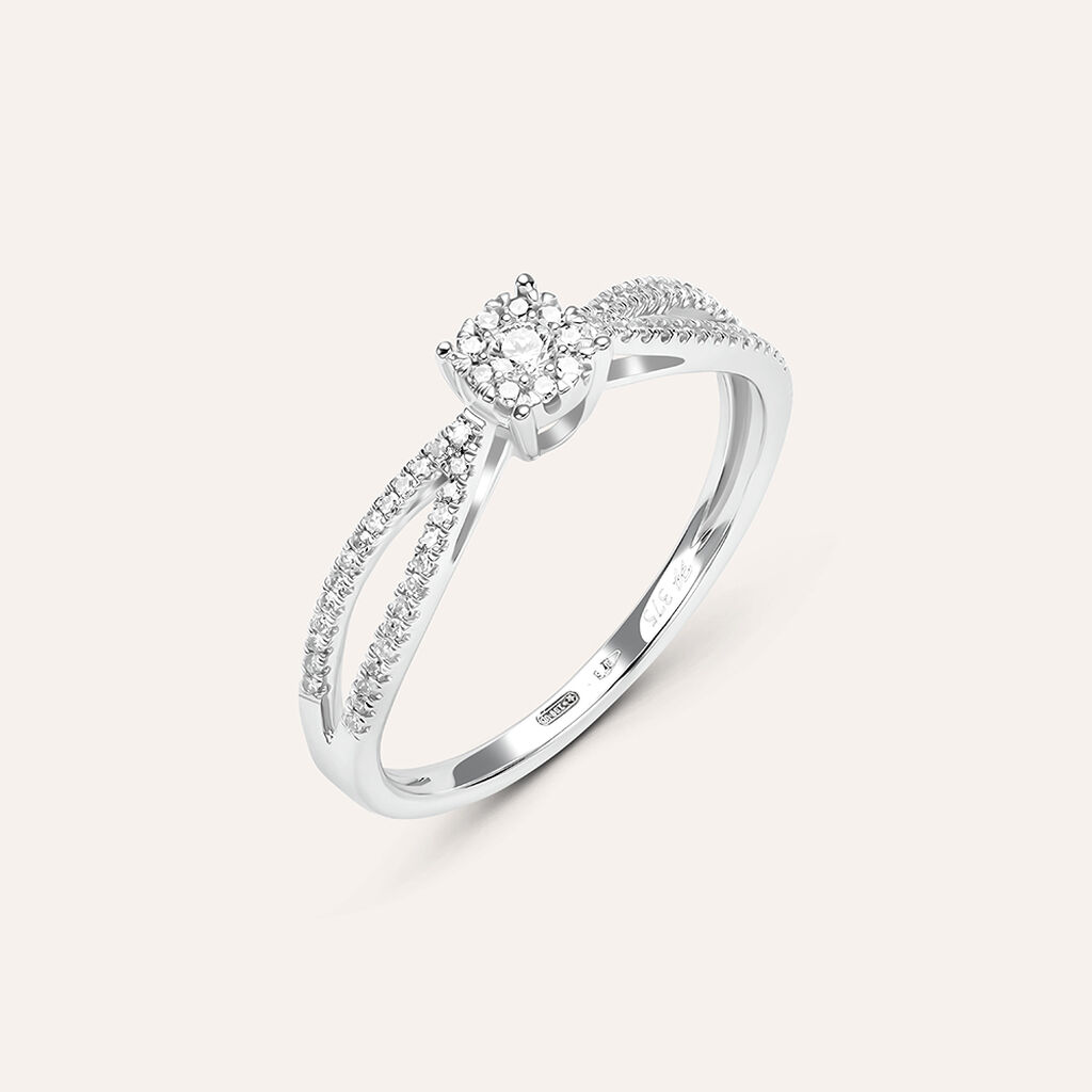 Anello Solitario Sophia Oro Bianco Diamante - Anelli con Pietre Donna | Stroili