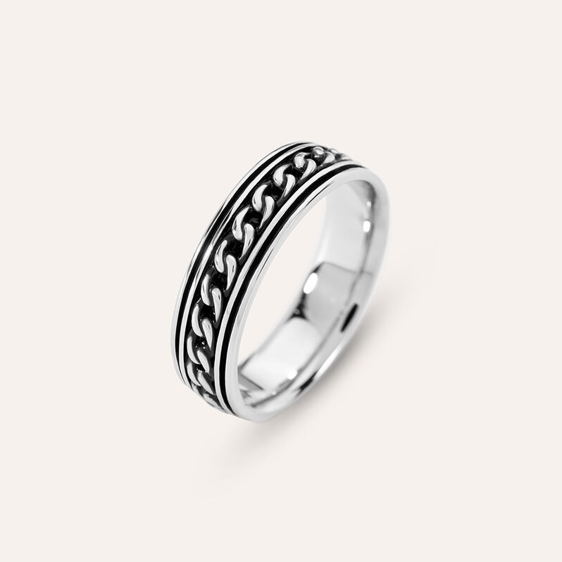 Anello Fantasia Gentleman Argento Rodiato - Anelli Uomo | Stroili
