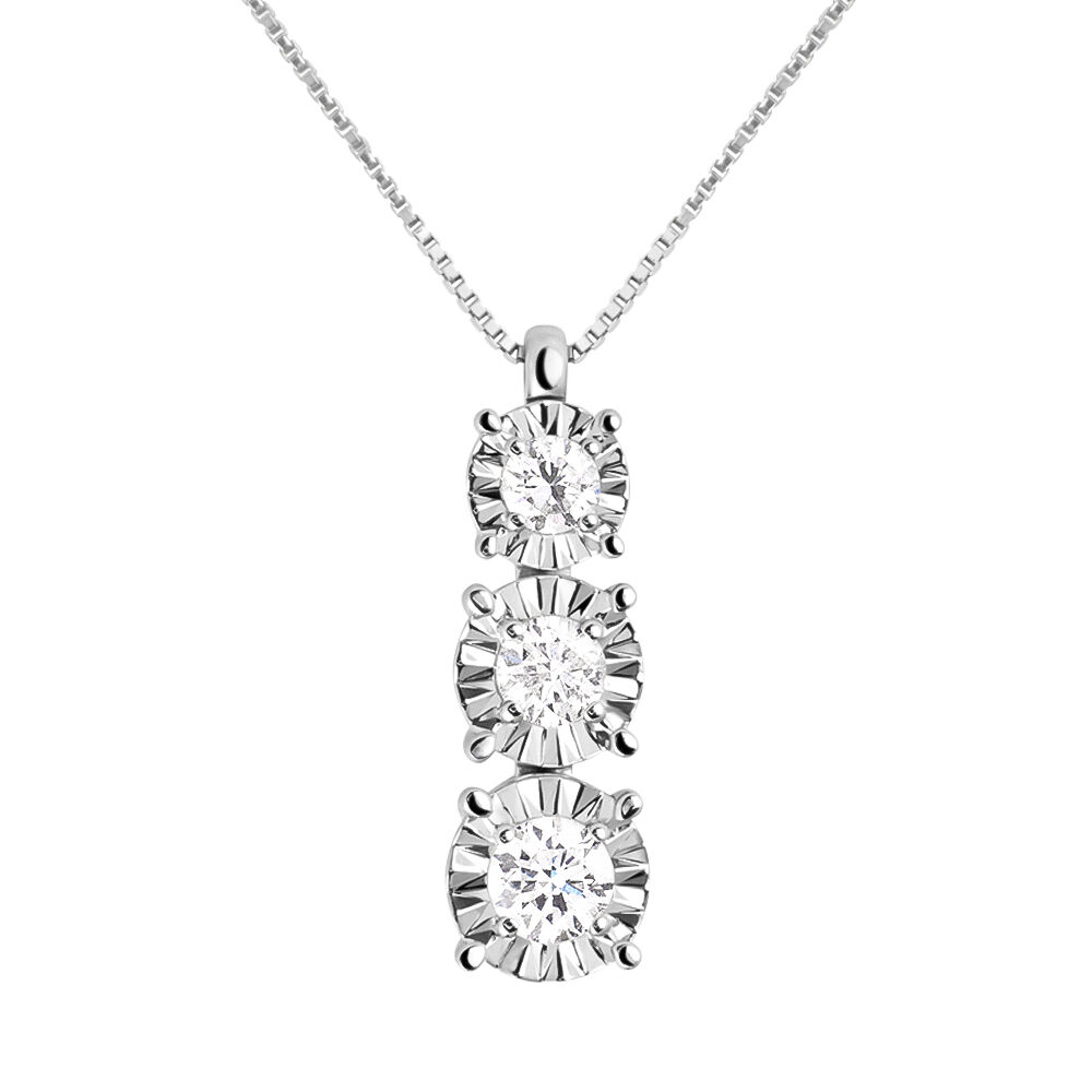 Collana Trilogy Diamotion Oro Bianco Diamante 1670260 Stroili
