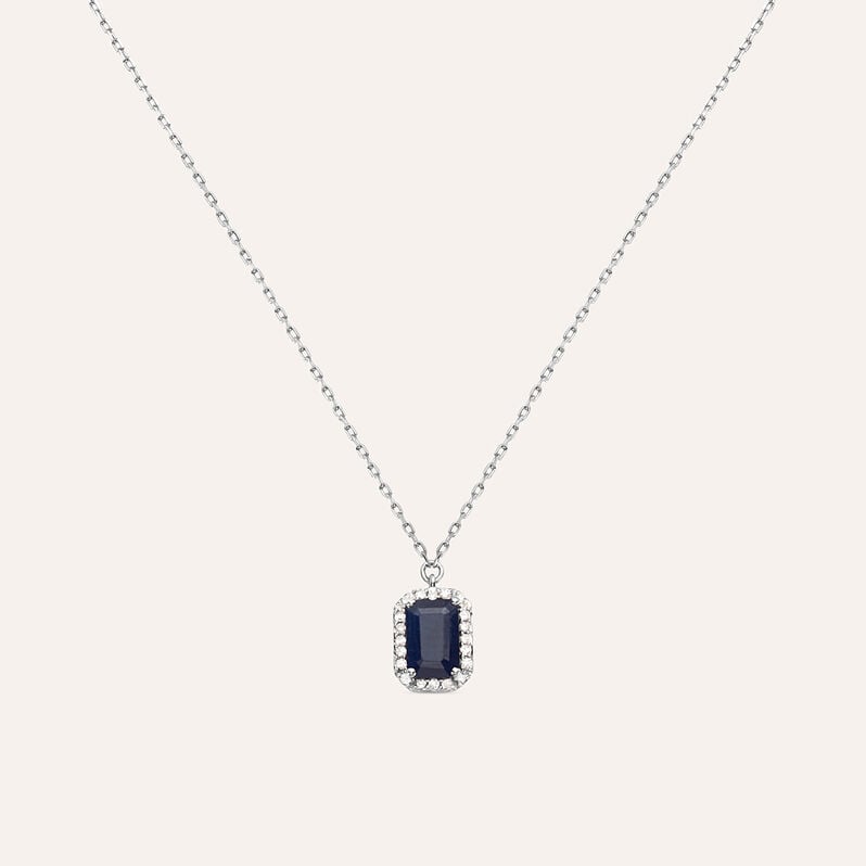 Collana Charlotte Oro Bianco Zaffiro Diamante - Collane Donna | Stroili