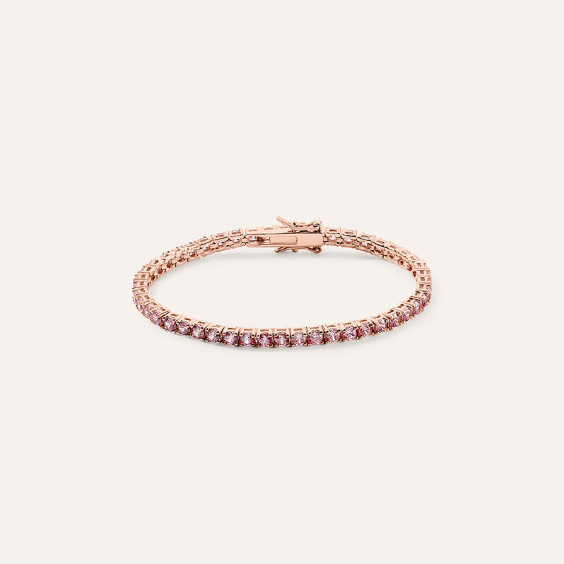 Bracciale Tennis Silver Rainbow Argento Rosa Cubic Zirconia - Bracciali Tennis Donna | Stroili