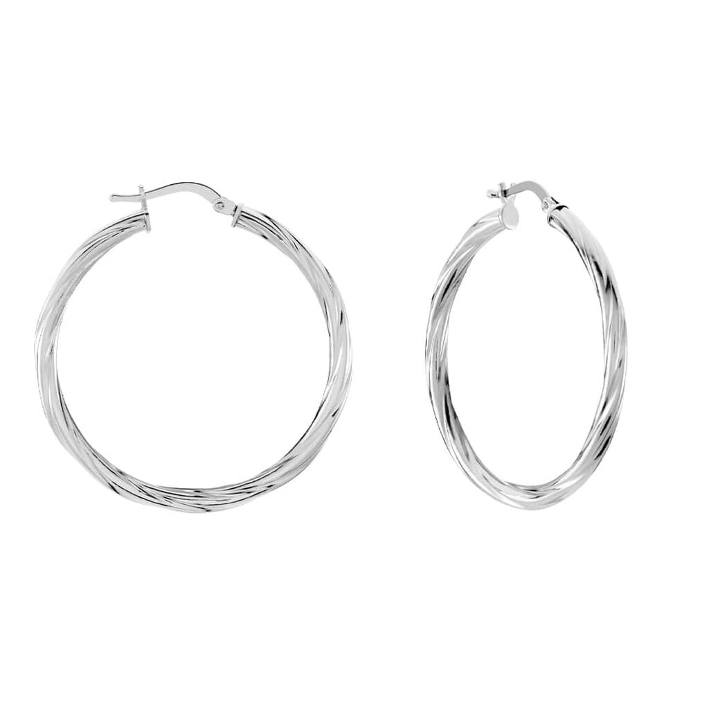 Orecchini A Cerchio Silver Collection Argento Rodiato