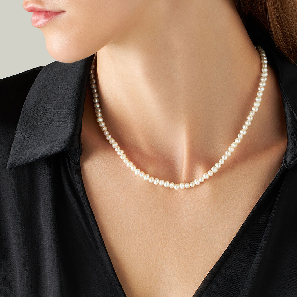 Collana Gabrielle Oro Bianco Perla D'Acqua Dolce - 1413432 • Stroili