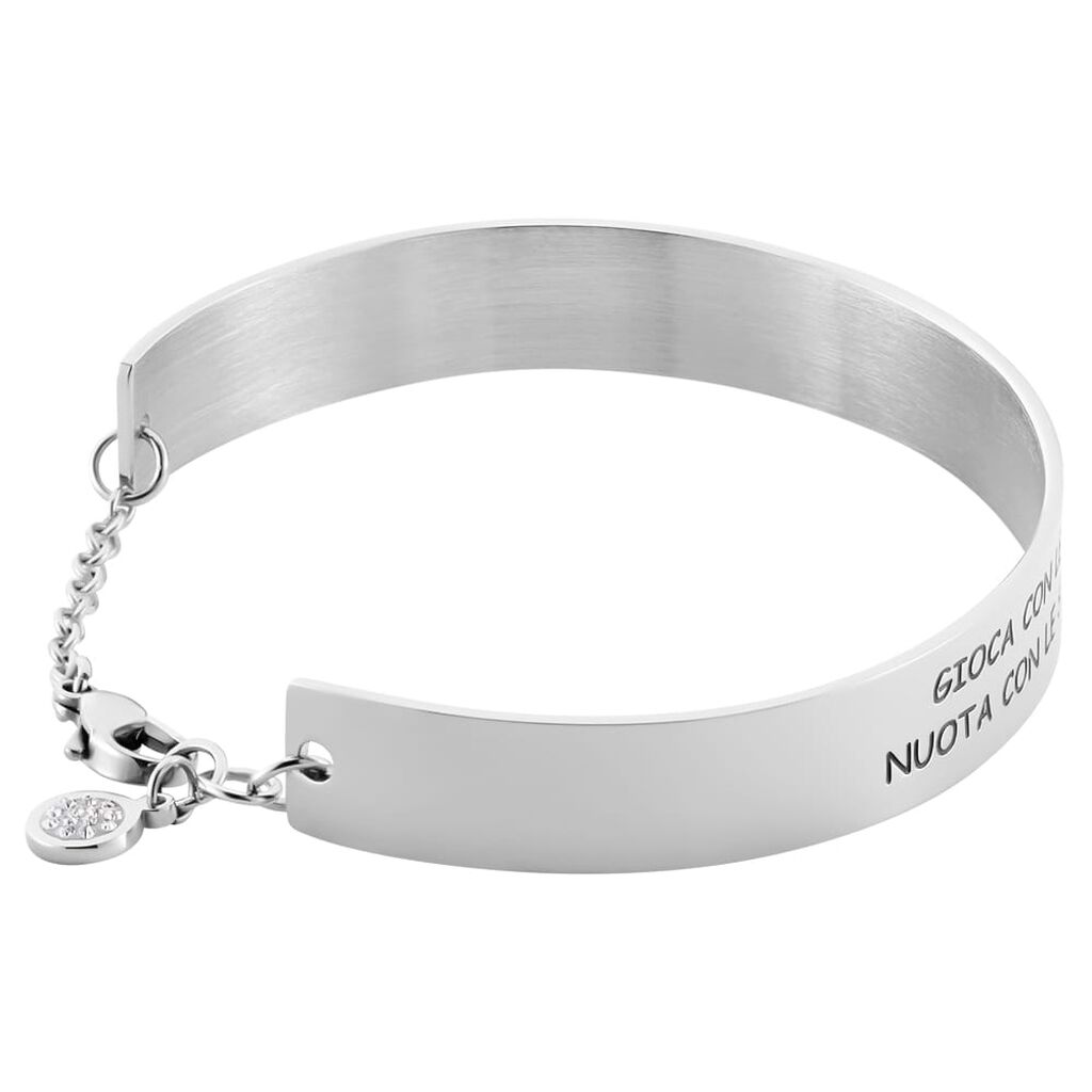 Bangle Lady Message Acciaio Fantasy e Cristalli - Bracciali Donna | Stroili