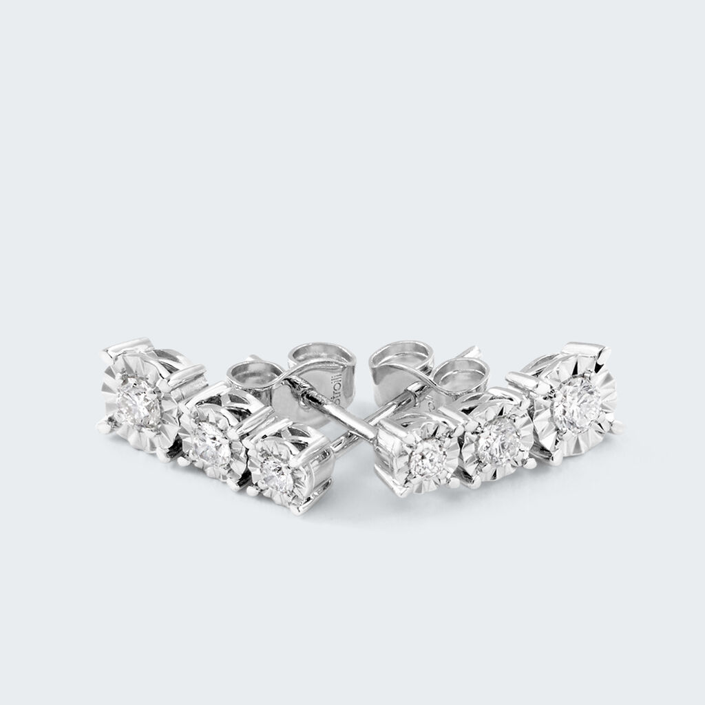 Orecchini Lobo Trilogy Diamotion Oro Bianco Diamante - Orecchini a Lobo Donna | Stroili