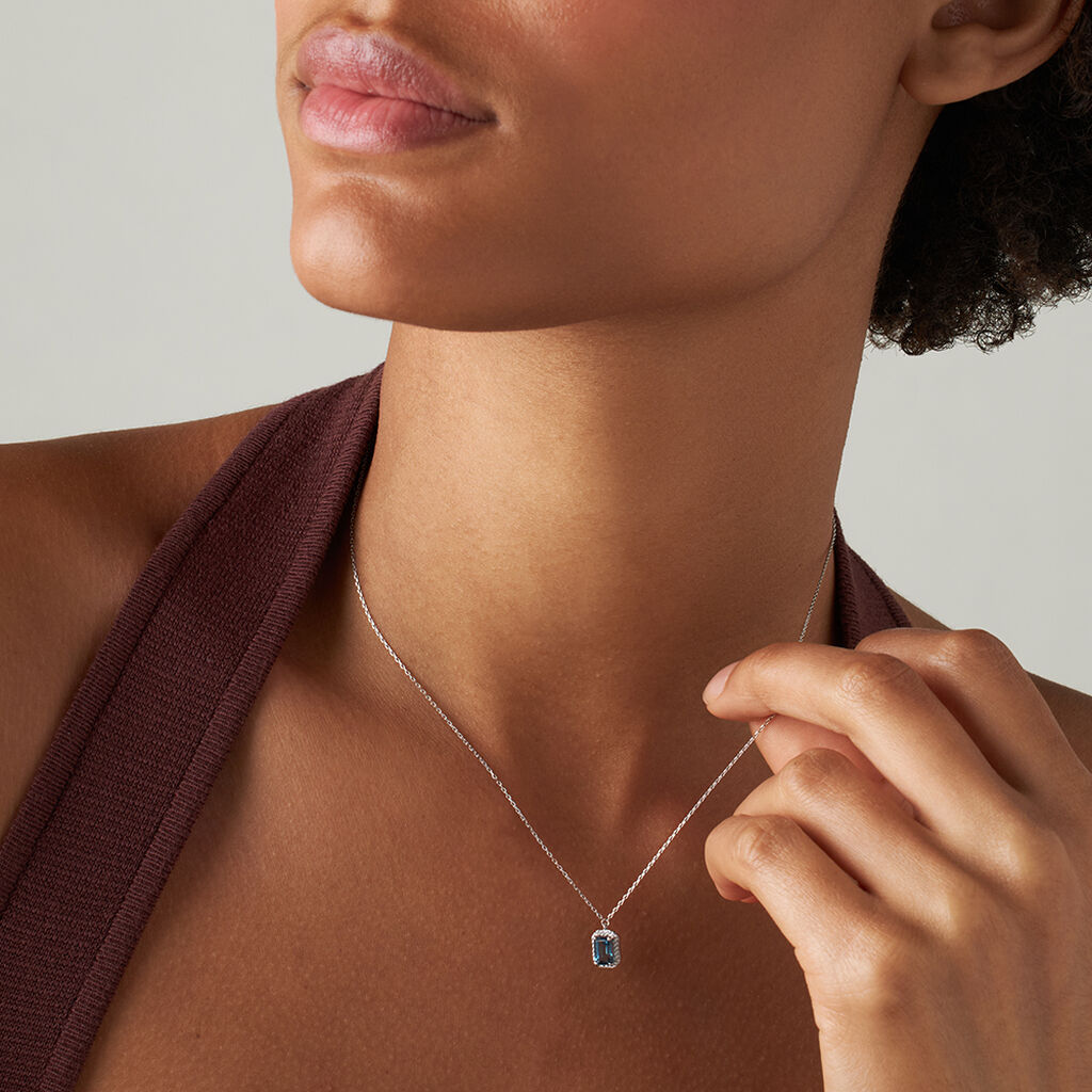 Collana Amélie Oro Bianco Topazio Cubic Zirconia - Collane Donna | Stroili