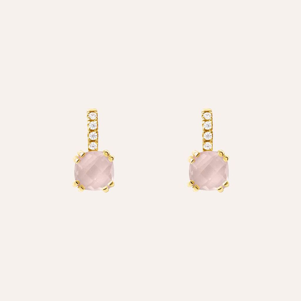 Orecchini Lobo Punto Luce Am&eacute;lie Oro Giallo Quarzo Cubic Zirconia