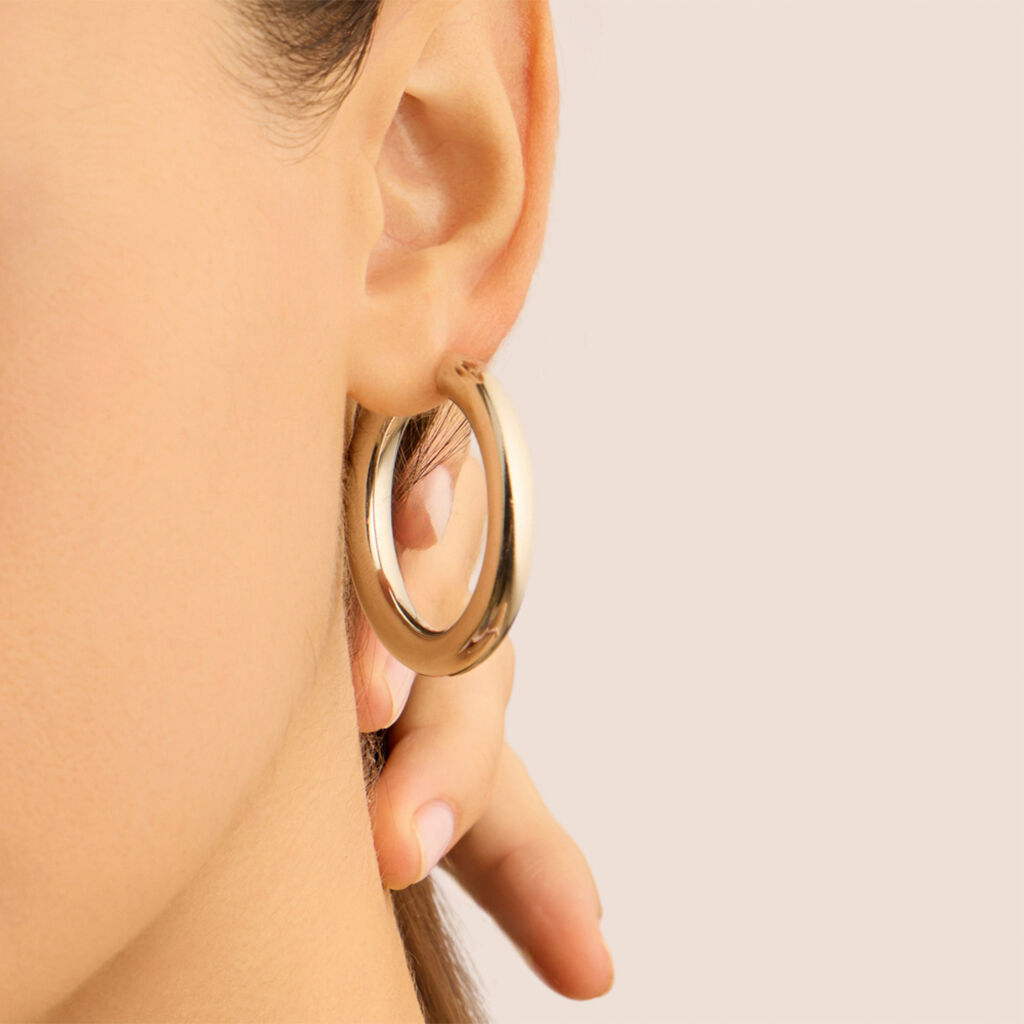 Orecchini A Cerchio Silver Collection Argento Rodiato