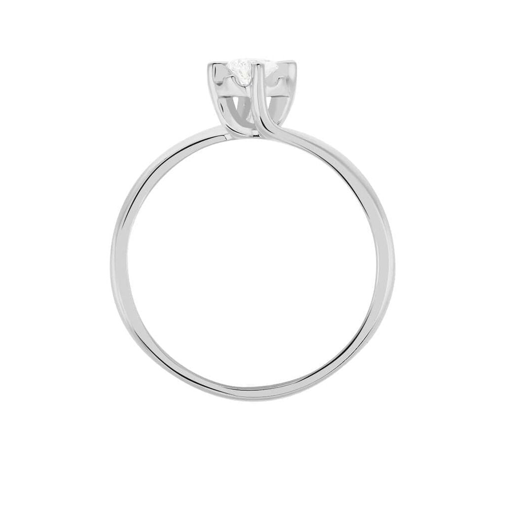 Anello Solitario Valentino In Oro Bianco Con Diamante 0,20 Ct