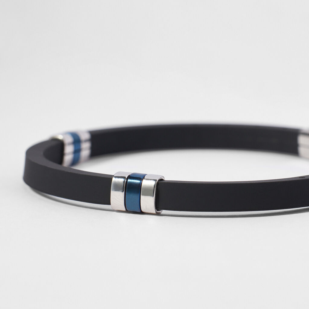 Bracciale Man Code Acciaio Bicolore Bianco / Nero - Bracciali Uomo | Stroili