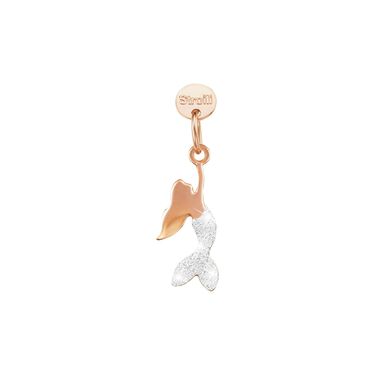 Charm in argento rosato e glitter