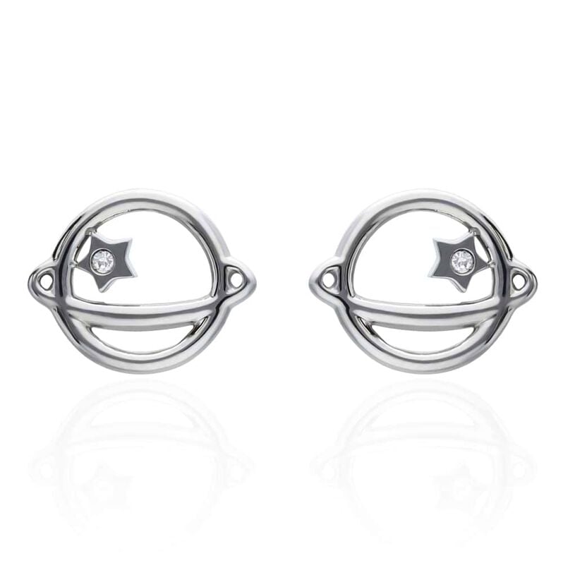 Orecchini a lobo Lady Chic Acciaio Saturno e Cristalli - Orecchini a Lobo Donna | Stroili