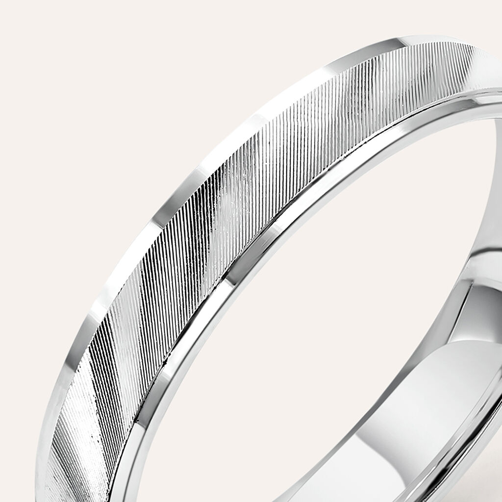 Fede Classica Satinata 3.5 mm Oro Bianco - Anelli con Incisione Uomo | Stroili