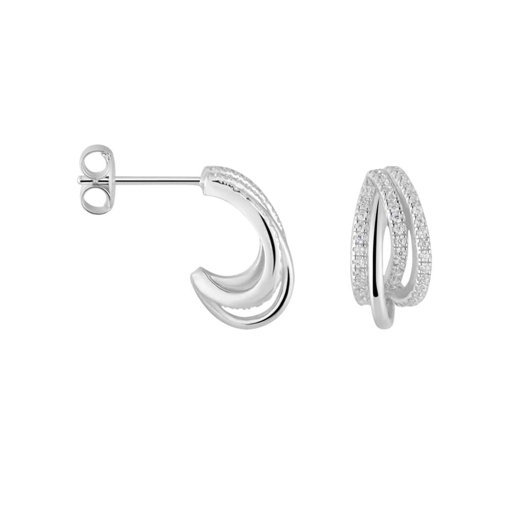 Orecchini A Cerchio Silver Shine Argento Rodiato Cubic Zirconia - Orecchini a Cerchio Donna | Stroili