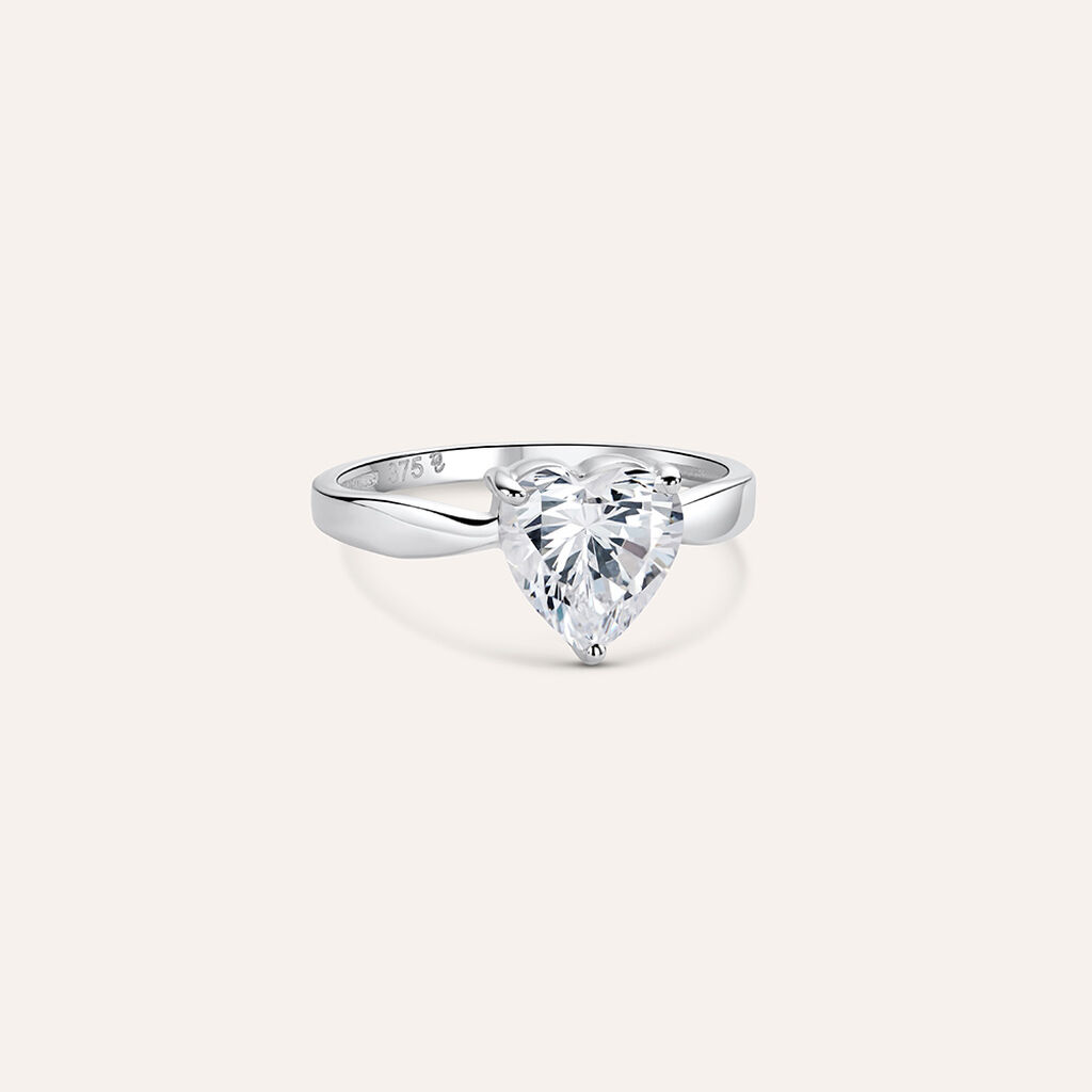 Anello Solitario Claire Oro Bianco Cubic Zirconia - Anelli con Pietre Donna | Stroili